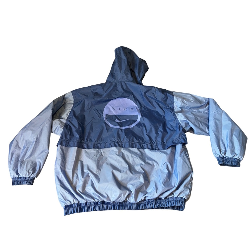 Nike Reversible Windbreaker Jacket Blue Full Zip Hooded Mens XL Vintage Style